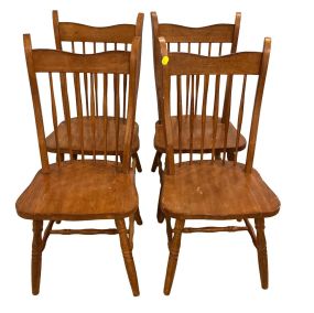Four Late 20th Century Oak Dining Chairs
