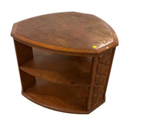 Mid Century Walnut Three Tier  Lamp Table