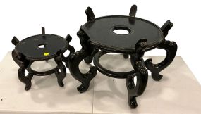 Asian Wood Vase Stands 18
