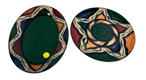 Gail Pittman Ceramic Platter and Round Plate 12