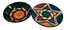 Gail Pittman Ceramic Salad Bowl and Large Round Platter 14