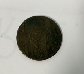 1843 One Cent Piece