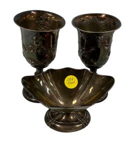 11.985 Sterling Goblets and Footed Sugar Compote