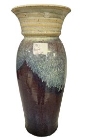 Brandon Stoneware Pottery Vase, Signed 10.5