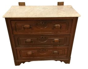 New Orleans Victorian Style Mahogany Marble Top Dresser