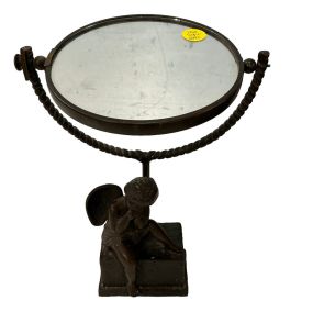 Metal Cherub Angel Mirror 15.5