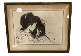 Signed Alexander Dobkin Lithograph Mother & Child 26.5