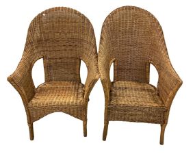 Pair oof Wicker Arm Chairs