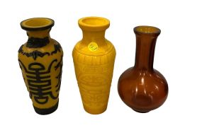 Chinese Peking glass vases, 10