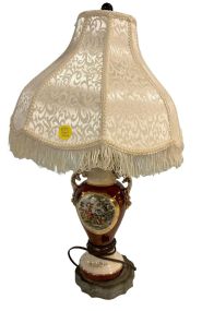 Painted Victorian Porcelain Lamp 26