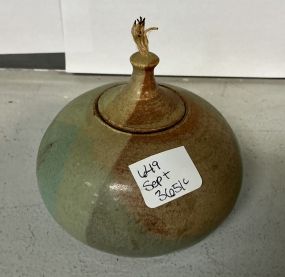Small Ceramic Candle, Signed 4