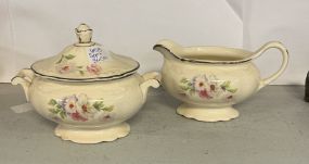Hand Painted Sugar & Creamer Set 2pc