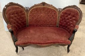 Worn Rosewood Victorian Sofa 57