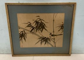 Framed Chinese Watercolor Print of Birds 17