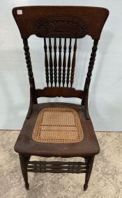 VTG Pressed Back Oak Side Chair