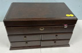 Mahogany Large Jewelry Table Top Cabinet