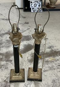 Pair of Candle Stick Neoclassical Lamps 32