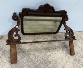 Antique Victorian Mahogany Server Mirror