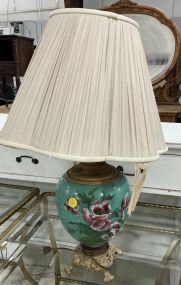 VTG Hand Painted Glass Vase Lamp