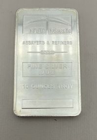 NTR Metals Assayers & Refiners .999 10oz Silver Bar