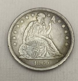 1860-O USA Seated Liberty Dollar