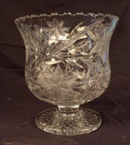Large footed intaglio cut punch bowl