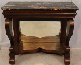 Rosewood Empire pier table with marble top