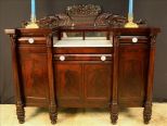 Mahogany sideboard with marble insert