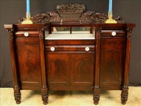 Mahogany sideboard with marble insert