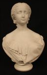 Parian bust of Greek woman, 12 in. T, 7 in. W.