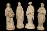 4 piece set of Parian figurines, 14 in. T.