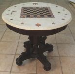 Rare American marble top checkerboard table