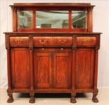 Mahogany Empire sideboard with column front