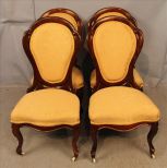Set of 4 rosewood side parlor chairs by Belter