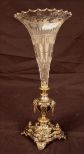 Cut glass and silver-plate epergne with trumpet