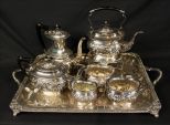 Victorian 7 piece silver-plate tea set