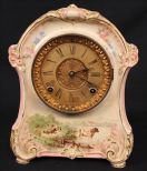 English porcelain Ansonia mantle clock
