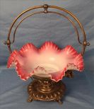 Victorian brides basket with pink and white bowl