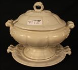 Ironstone English soup tureen with under plate