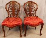 Laminated rosewood parlor chairs by Meeks