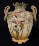 Hand painted Nippon vase, 8.5 in. T.