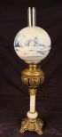 Brass and onyx banquet lamp