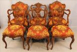 Set of 6 walnut French dining chairs