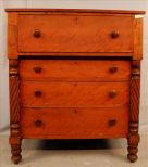 Cherry chest with twisted column front, 4 drawers