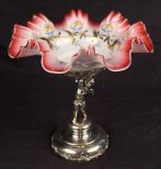 Signed figural brides bowl with cupid