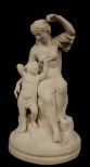Parian figurine of lady and your child, 14 in. T