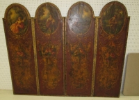 Reproduction Four Panel Leather Scene