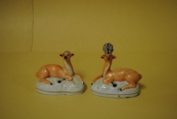 PAIR OF STAFFORDSHIREWARE FIGURAL POSEYHOLDERS