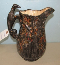 Vintage Painted Glazed Pottery Pitcher