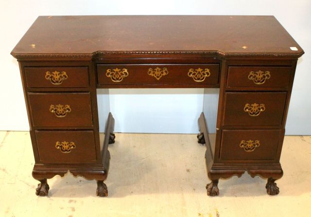 20th Century Mahogany Kneehole Desk